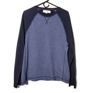 Tommy Bahama Men's Two-Tone Blue Crewneck Jersey Long Sleeve Shirt‎ Size Large